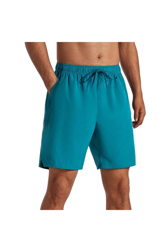 Mens Quick Dry Athletic Shorts Elastic Waistband Design Breathable Fabric Relaxed Silhouette for Outdoor Activities Blue XXL