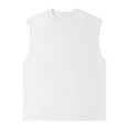 thumbnail image 1 of LpwkSSA Mens Sleeveless Basic Top Crew Neck Design Solid Color Lightweight Fabric Classic Silhouette for Layering or Casual Outings White XXXXXL, 1 of 6