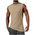 thumbnail image 1 of LpwkSSA Mens Sleeveless Muscle Top Large Armhole Design Smooth Fabric Athletic Silhouette for Gym Training Yellow L, 1 of 6