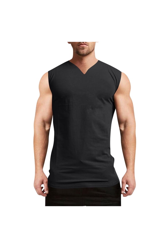 Mens Sleeveless V Neck Top Slim Cut Design V Neck Smooth Fabric Breathable Silhouette for Casual or Formal Layering Black XL