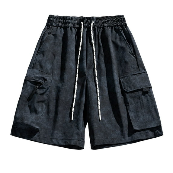 LpwkSSA Mens Vintage Cotton Cargo Shorts Multi Pocket Design Durable Fabric Relaxed Silhouette for Outdoor Adventures Black XL