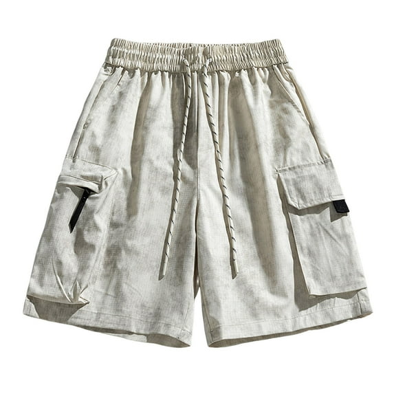 LpwkSSA Mens Vintage Cotton Cargo Shorts Multi Pocket Design Durable Fabric Relaxed Silhouette for Outdoor Adventures Yellow XXXL