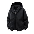 thumbnail image 1 of LpwkSSA Outdoor Hiking Jackets for Men Color Blocked Long Sleeved Hooded Windproof Jacket with Multiple Pockets Outdoor Windbreaker Coat Black L, 1 of 7