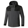 thumbnail image 1 of LpwkSSA Outdoor Windbreakers for Men Color Matching Water Resistance Drawstring Pockets Long Sleeve Outdoor Coat with Removable Hood Gray XL, 1 of 4