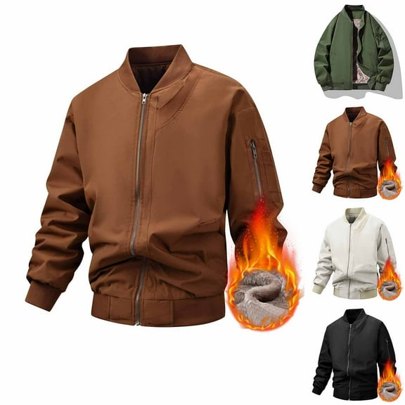 LpwkSSA Sport Coats for Men Fashion Casual Solid Color Stand Collar Jackets with Zipper Pockets Long Sleeve Hoodless Leisure Outwear Coat Green L