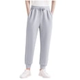 thumbnail image 1 of LpwkSSA Sports Cuffed Pants for Boys Jogger Sweatpants Solid Color Full Length Pants Sports Casual Style Home Long Pants with Pockets Gray 5 Years, 1 of 4