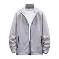 thumbnail image 1 of LpwkSSA Sports Jackets for Men Solid Color Outdoor Zipper Sunscreen Climb Sport Run Coats Long Sleeved Relaxed Fit Outwear with Zip Pocket Gray L, 1 of 8