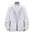 thumbnail image 1 of LpwkSSA Sports Jackets for Men Solid Color Outdoor Zipper Sunscreen Climb Sport Run Coats Long Sleeved Relaxed Fit Outwear with Zip Pocket White M, 1 of 3