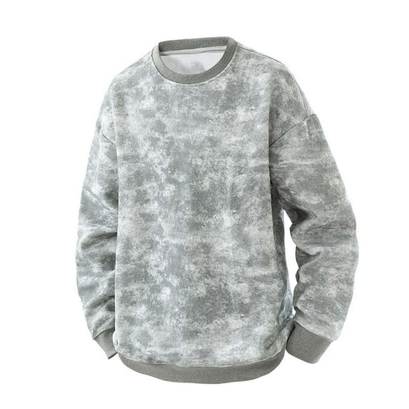 LpwkSSA Sports Sweatshirts for Men Fashionable Solid Color Long Sleeved Pullover Sports Pocket Sweatshirt for Casual Daily Wear Gray M