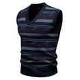 thumbnail image 1 of LpwkSSA Tops for Men,Mens Shirt Plus Size Sleeveless Plaid British Style V-Neck Elastic Winter Padded Knit Vest Slim Fit Casual Solid Sweater Vest Blue XXL, 1 of 3