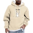 thumbnail image 1 of LpwkSSA Trendy Hoodies For Men Graphic Casual Fashion Drawstring Hooded Sweatshirts Round Neck Print Pullover Long Sleeve Hooded Sweatshirt Beige XXL, 1 of 5