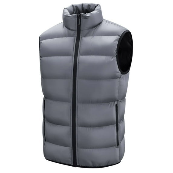 LpwkSSA Winter Warm Vests for Men Stand up Collar Sleeveless Camisole Jacket Mens Horse Clip Hand Stuffed Warm and Thick Sleeveless Jacket Gray XXXXXL