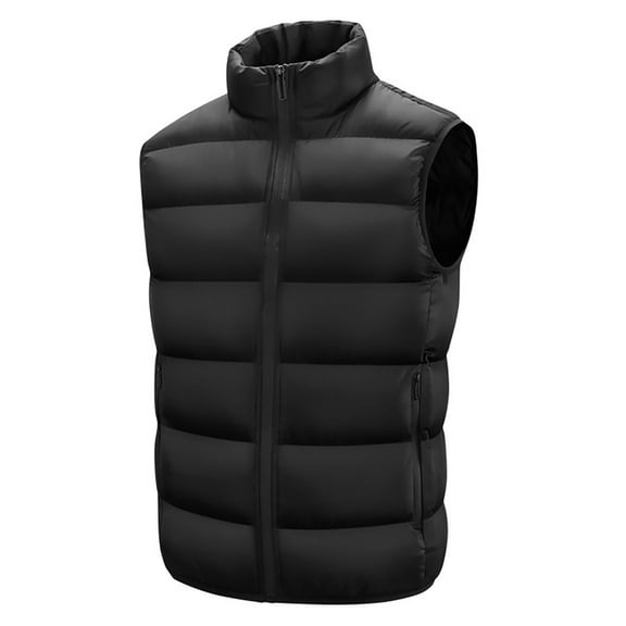 LpwkSSA Winter Warm Vests for Men Stand up Collar Sleeveless Camisole Jacket Mens Horse Clip Hand Stuffed Warm and Thick Sleeveless Jacket Black XXXL