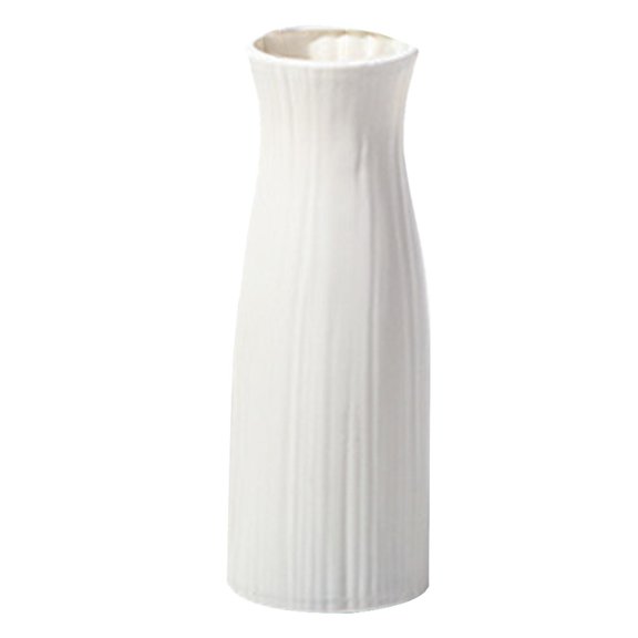 Lqyan Plastics Flower Vase, Composite Plastics Vase for Flowers, White Small Tall Conic Floral Vases, Simple Floral Vase, Unbreakable Ceramic Look Vase for Home Wedding Party Living Room Decor
