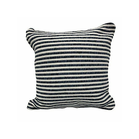 LR Home Ox Bay Blue/White Stripe All-Natural Cotton Pillow