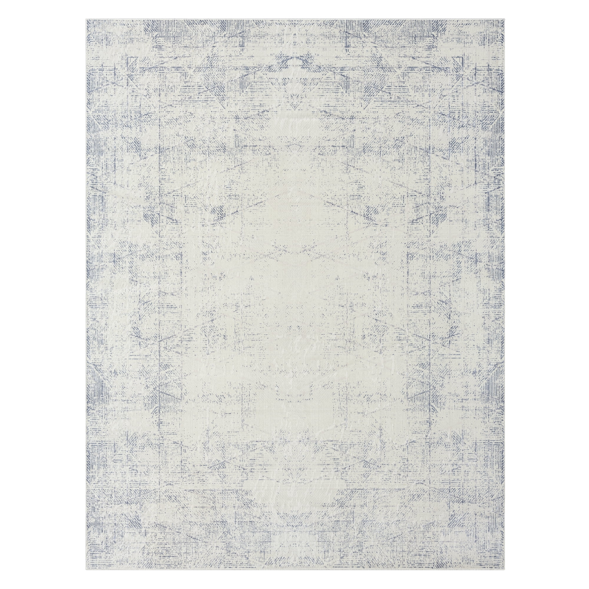 LR Home Brooke 2'8" x 3'10" Blue/Gray Abstract Waterproof Non-Slip Machine Washable Indoor Area Rug