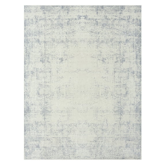 Lr Home Brooke 2'8" x 3'10" Blue Abstract Waterproof Non-Slip Machine Washable Indoor Area Rug
