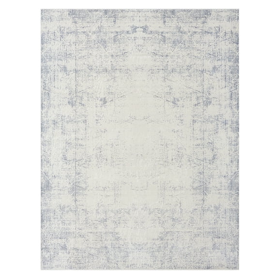 LR Home Brooke 2'8" x 3'10" Blue/Gray Abstract Waterproof Non-Slip Machine Washable Indoor Area Rug