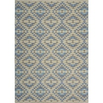 Lr Home Bryn Floral Geometric Ethnic Area Rug, Blue & Cream, 5' x 7'