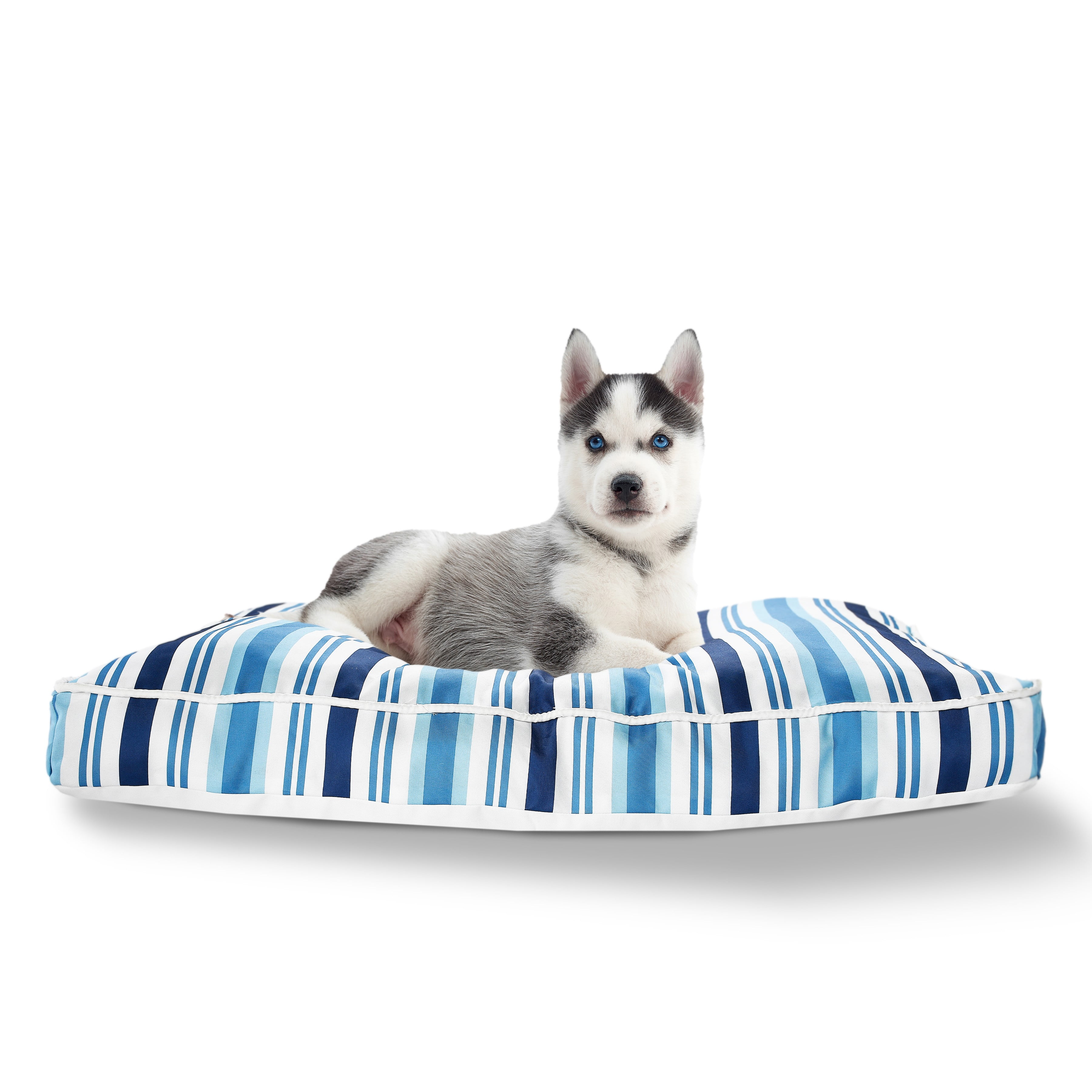 Lr Home Coastal Club Striped Pillow Dog Bed Blue White 24