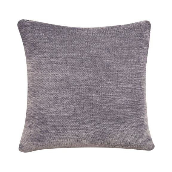 Lr Home Frost Gray Yakar Transitional Solid Chenille Indoor Throw PIllow