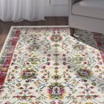 thumbnail image 1 of Lr Home Fusion White & Pink 7 Feet 9 Inch x 9 Feet 5 Inch Persian Floral Area Rug, 1 of 8