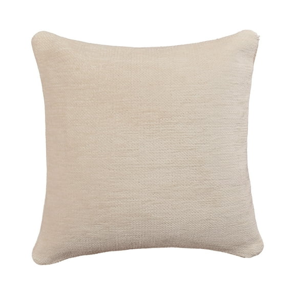 Lr Home Ivory Yakar Transitional Solid Chenille 20" x 20" Indoor Throw PIllow