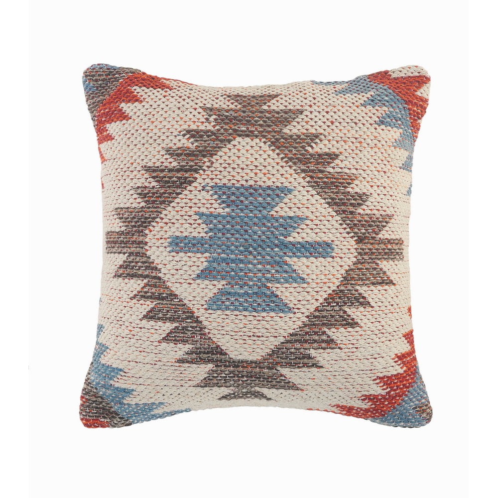 Lr Home Lodge Red, Blue and Gray 18 in Decorative Throw Pillow ...