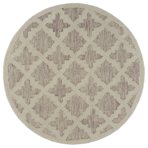 Lr Home Sinuous Ivory 4 Feet Moroccan Trellis Round Area Rug