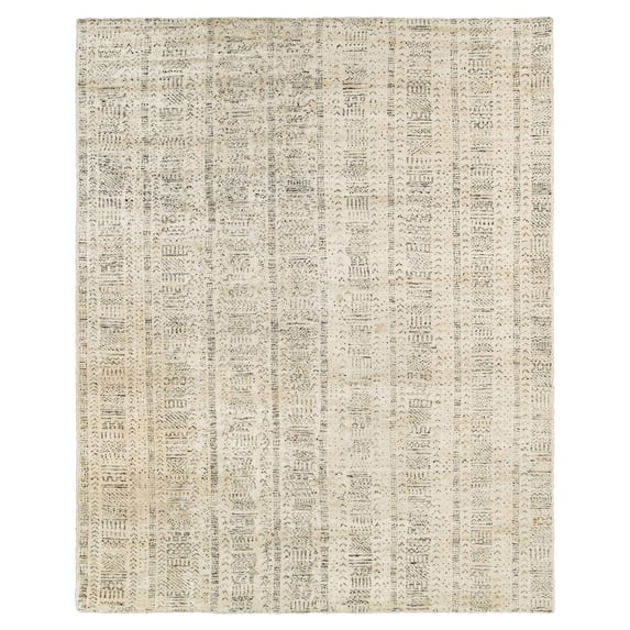 Lr Home Sobek Cream 9 Feet x 12 Feet Hand Knotted Area Rug