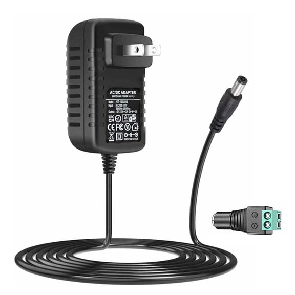 Lrdan 12V 2A Power Supply Adapter AC to DC – Regulated Charger for LED Strip Light, CCTV Camera, Router & More