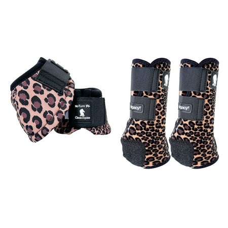 Large Classic Equine Lightweight Legacy2 Front Dyno Bell Boots Pair Cheetah