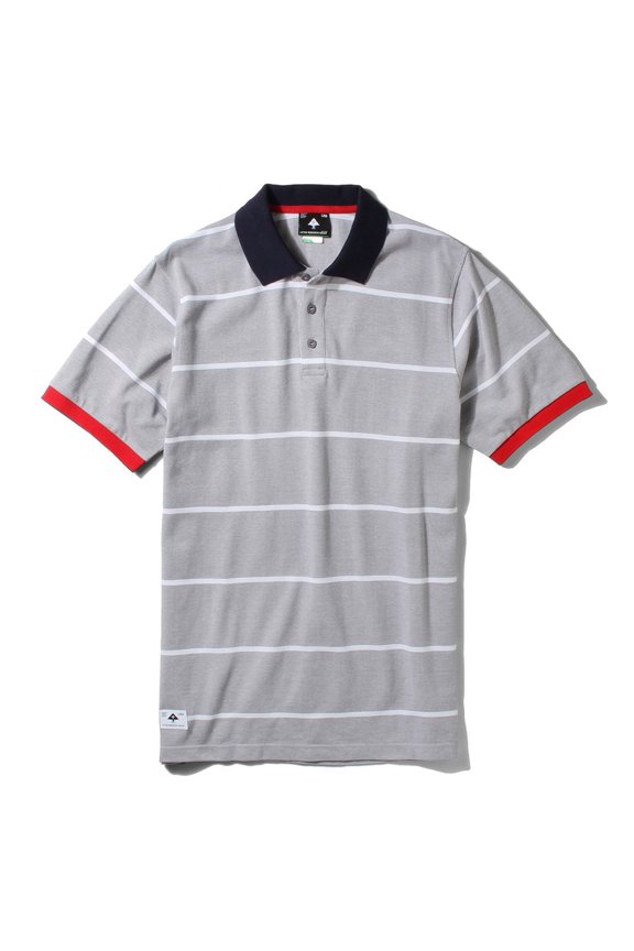 Core Collection Striped Polo Shirt Ash Heather