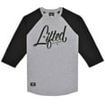 thumbnail image 1 of Lrg RC Three Quarter Sleeve Raglan Baseball T-Shirt Black, 1 of 1