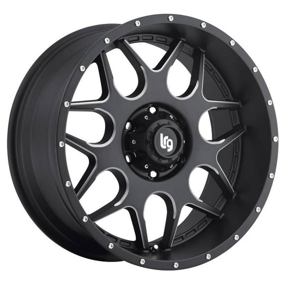 Lrg Rims LRG 104, 20x9 with 8 on 170 Bolt Pattern - Black and Milled 10429070900