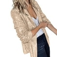 thumbnail image 1 of Lroplie Jackets for Women Long Sleeve Womens Cardigan Sweaters Sequins Glitter Party Shiny Lapel Rave Outerwear Coat Beige 2023 L, 1 of 7