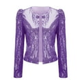 thumbnail image 1 of Lroplie Womens Cardigan Oversoze Long Sleeve Cardigan Sweaters for Women Fashion Sequin Sequins Sparkling Tops Purple 2023 3XL, 1 of 4