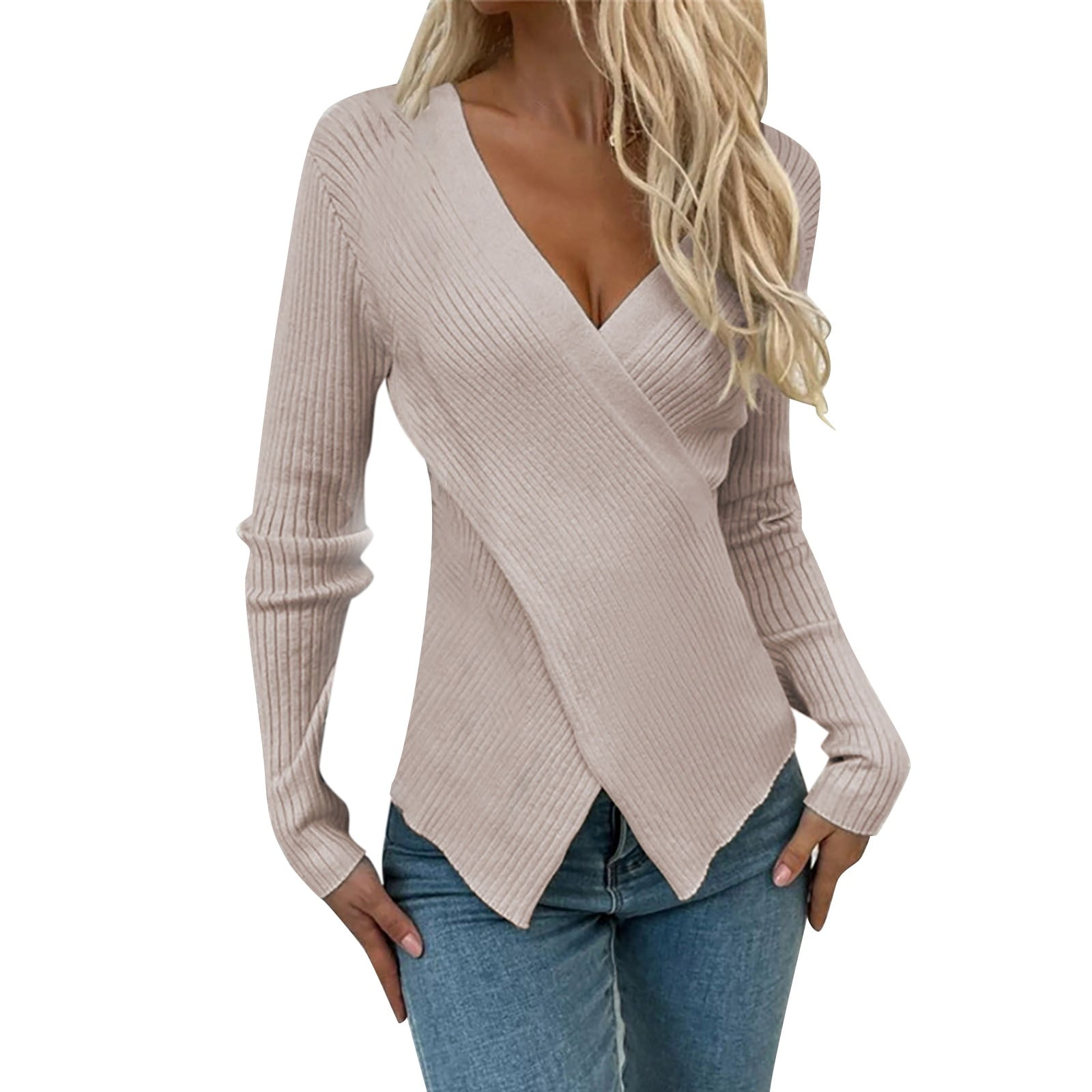 Lroplie Womens T Shirt VNeck Long Sleeve Going Out Tops for Women