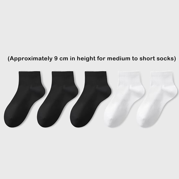Lroveb Ankle Socks for Men 5Pc Socks Mens Summer Sweat Absorbent Mid Tube Black Business Sports Stockings Socks