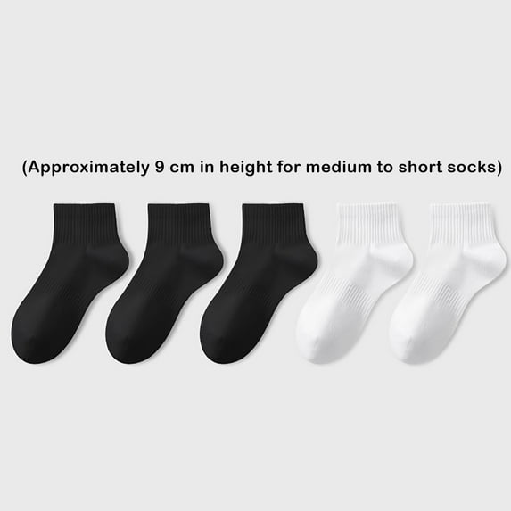 Lroveb Ankle Socks for Men 5Pc Socks Mens Summer Sweat Absorbent Mid Tube Black Business Sports Stockings Socks