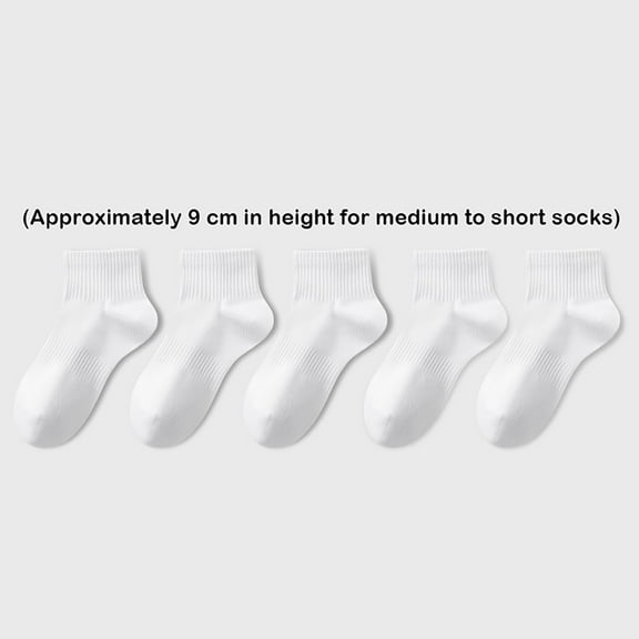 Lroveb Ankle Socks for Men 5Pc Socks Mens Summer Sweat Absorbent Mid Tube Black Business Sports Stockings Socks