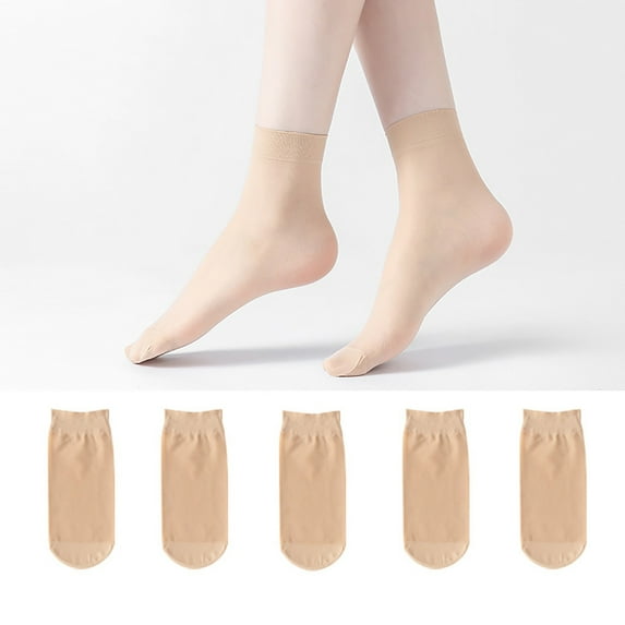 Lroveb Ankle Socks for Women 10 Pack Womens Nylon Socks High Pantyhose Socks
