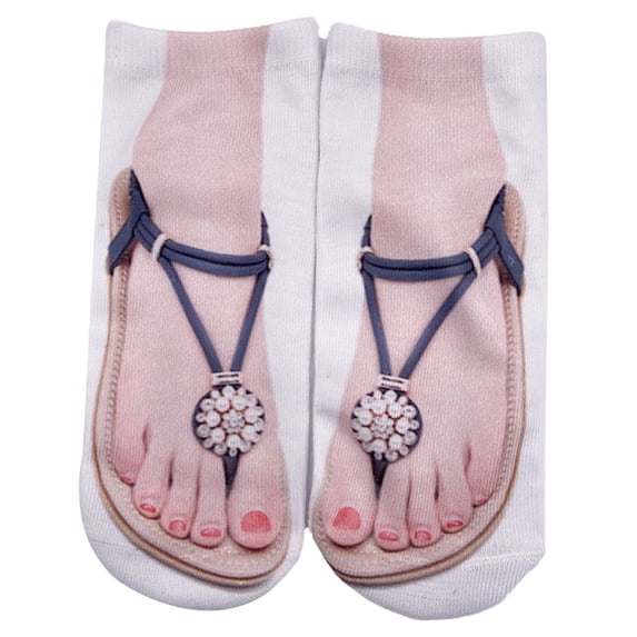 Lroveb Ankle Socks for Women 3D Pattern Manicure Print Socks Funny Hidden Running Personalized Socks