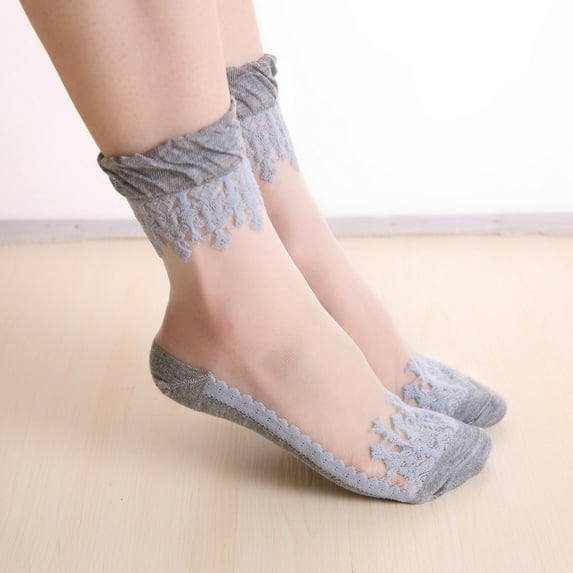 Lroveb Ankle Socks for Women Women's Fashion Casual Invisible Long Lace Sexy Breathable Socks