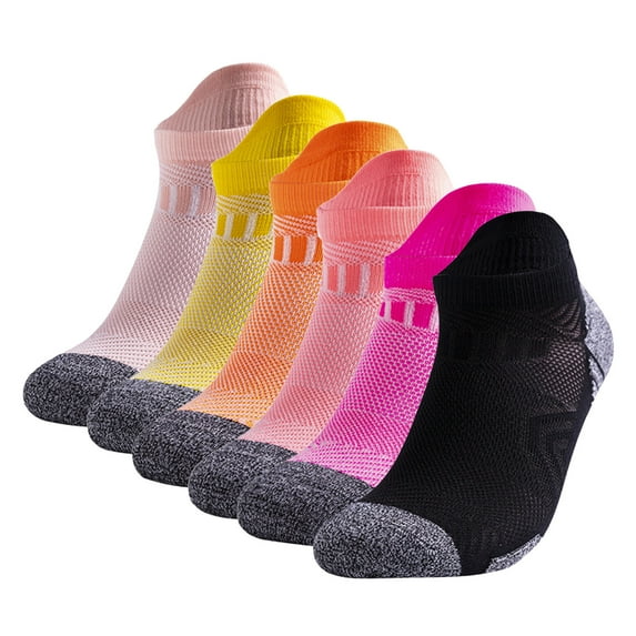 Lroveb Athletic Socks for Women and Men 6 Packs Solid Color Towel Bottom Thickened Cushioning Sweat Absorption Socks Breathable Running Low Cut Socks