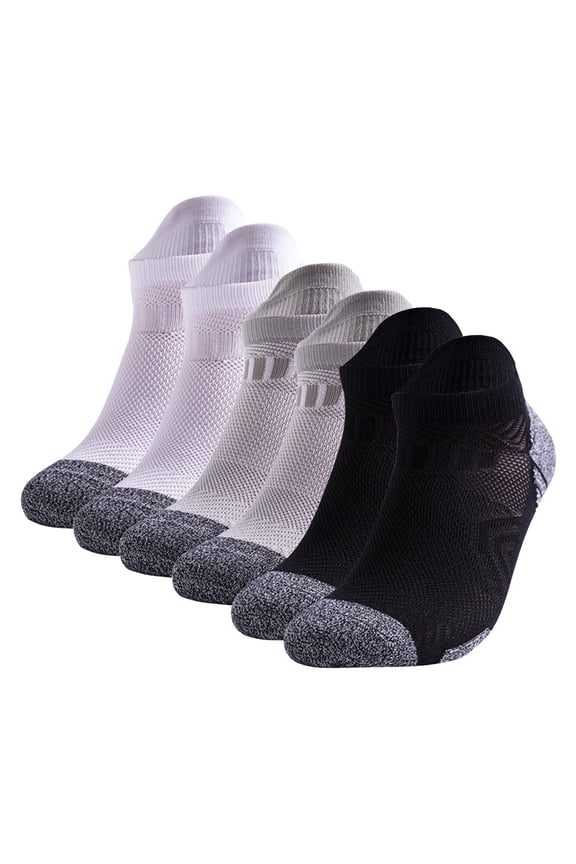 Athletic Socks for Women and Men 6 Packs Solid Color Towel Bottom Thickened Cushioning Sweat Absorption Socks Breathable Running Low Cut Socks