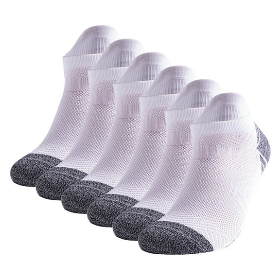 Lroveb Athletic Socks for Women and Men 6 Packs Solid Color Towel Bottom Thickened Cushioning Sweat Absorption Socks Breathable Running Low Cut Socks