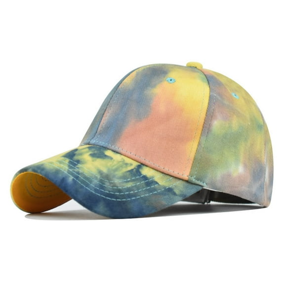 Lroveb Baseball Caps for Women Casual Tie Dye Printed Colorful Cap Peaked Visors Visor Hat
