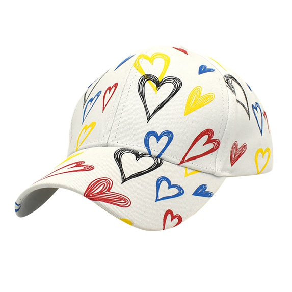 Lroveb Baseball Caps for Women New Colorful Heart Shaped Cap Female Couple Spring Summer Sun Shade Hat Visor Hat