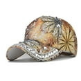 thumbnail image 1 of Lroveb Baseball Caps for Women Sparkly Rhinestone Trucker Dad Caps Floral Printed Adjustable Hat Sun Visors, 1 of 4